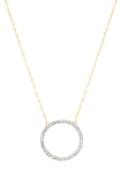 Frankie & Zoe 10k Yellow Gold Diamond Circle Pendant Necklace