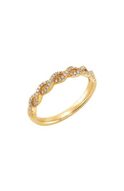 Frankie & Zoe 10k Yellow Gold Diamond Woven Band Ring