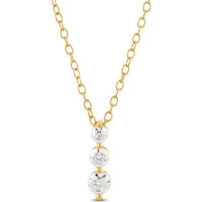 Frankie & Zoe 10k Yellow Gold Graduated Diamond Pendant Necklace