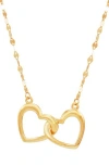 Frankie & Zoe 10k Yellow Gold Interlocking Heart Pendant Necklace In Gold