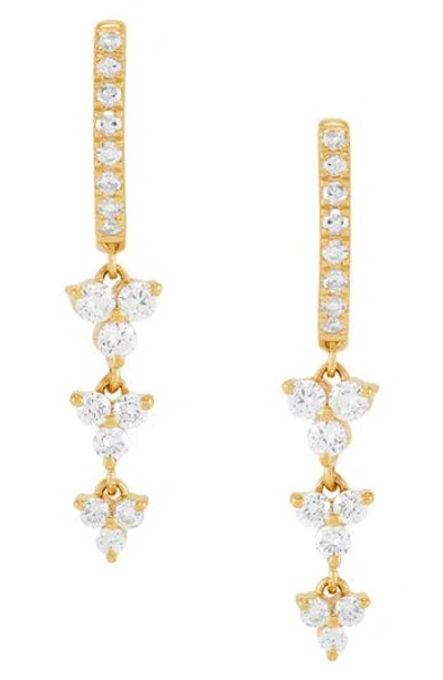 Frankie & Zoe 10k Yellow Gold Lab Grown Diamond Drop Huggie Hoop Earrings