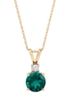 Frankie & Zoe 10k Yellow Gold Lab Grown Emerald & Lab Grown Diamond Pendant Necklace In Gold
