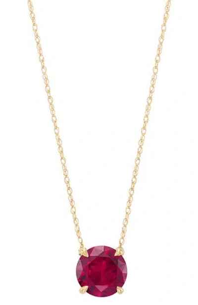 Frankie & Zoe 10k Yellow Gold Lab Grown Ruby Pendant Necklace