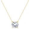 Frankie & Zoe 10k Yellow Gold Lab Grown White Sapphire Pendant Necklace In Gold