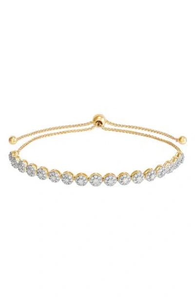 Frankie & Zoe 10k Yellow Gold Pavé Diamond Slider Bracelet