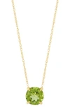 Frankie & Zoe 10k Yellow Gold Round Peridot Pendant Necklace In Gold