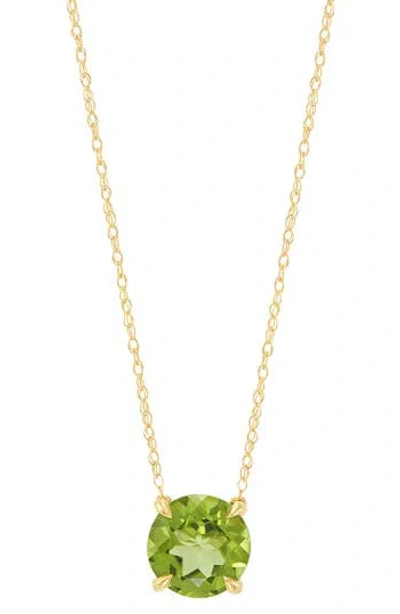 Frankie & Zoe 10k Yellow Gold Round Peridot Pendant Necklace