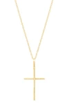 Frankie & Zoe 10k Yellow Gold Thin Cross Pendant Necklace In Gold