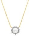 Frankie & Zoe 14k Gold Cultured Freshwater Pearl & Diamond Pendant Necklace In Yellow Gold/pearl