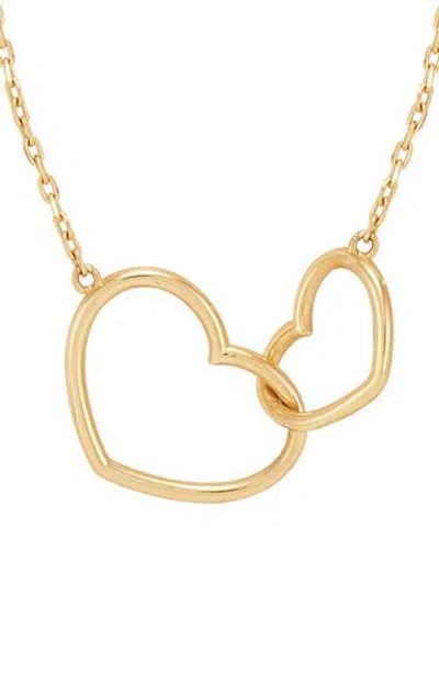 Frankie & Zoe 14k Gold Double Heart Necklace In Yellow Gold