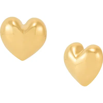Frankie & Zoe 14k Gold Heart Stud Earrings In Yellow Gold