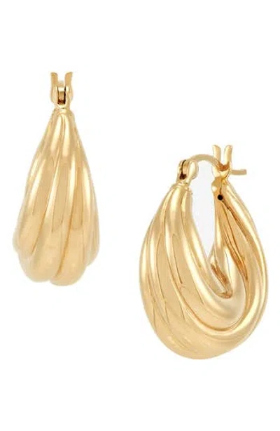 Frankie & Zoe 14k Gold Ribbed Hoop Earrings In Yellow Gold
