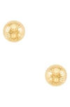 Frankie & Zoe 14k Gold Swirl Cut Ball Stud Earrings In Gold