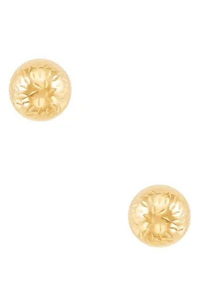 Frankie & Zoe 14k Gold Swirl Cut Ball Stud Earrings