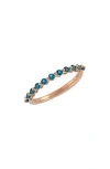 Frankie & Zoe 14k Yellow Gold London Blue Topaz Band Ring In Gold