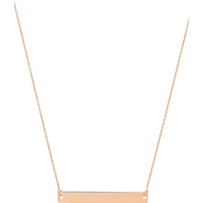 Frankie & Zoe 14k Rose Gold Polished Bar Pendant Necklace