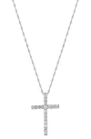 Frankie & Zoe 14k White Gold Diamond Cross Pendant Necklace In Gold