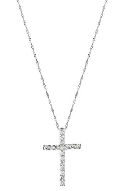 Frankie & Zoe 14k White Gold Diamond Cross Pendant Necklace