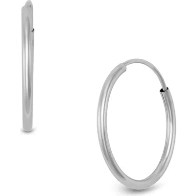 Frankie & Zoe 14k White Gold Endless Hoop Earrings