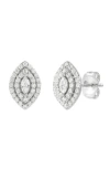 Frankie & Zoe 14k White Gold Lab Grown Diamond Marquise Halo Stud Earrings In Gold