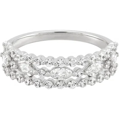 Frankie & Zoe 14k White Gold Lab Grown Diamond Triple Band Ring
