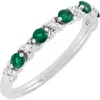Frankie & Zoe 14k White Gold Lab Grown Emerald & Lab Grown Diamond Band Ring In Gold
