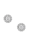 Frankie & Zoe 14k White Gold Lab Grown Round Diamond Halo Stud Earrings In Gold