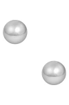 Frankie & Zoe 14k White Gold Orb Stud Earrings In Silver