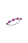 Frankie & Zoe 14k White Gold Oval Ruby & Diamond Ring