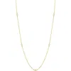 Frankie & Zoe 14k Yellow Gold Bezel Diamond Station Chain Necklace