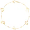 Frankie & Zoe 14k Yellow Gold Butterfly & Bead Station Chain Bracelet In Gold