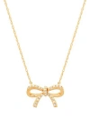 Frankie & Zoe 14k Yellow Gold Diamond Bow Pendant Necklace In Gold