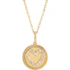 Frankie & Zoe 14k Yellow Gold Diamond Heart Medallion Pendant Necklace In Gold