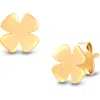 Frankie & Zoe 14k Yellow Gold Four Leaf Clover Stud Earrings
