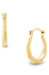 Frankie & Zoe 14k Yellow Gold Hammered Faceted Hoop Earrings