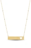 Frankie & Zoe 14k Yellow Gold Heart Cutout Bar Pendant Necklace