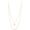 Frankie & Zoe 14k Yellow Gold Heart Pendant Layered Necklace In Gold