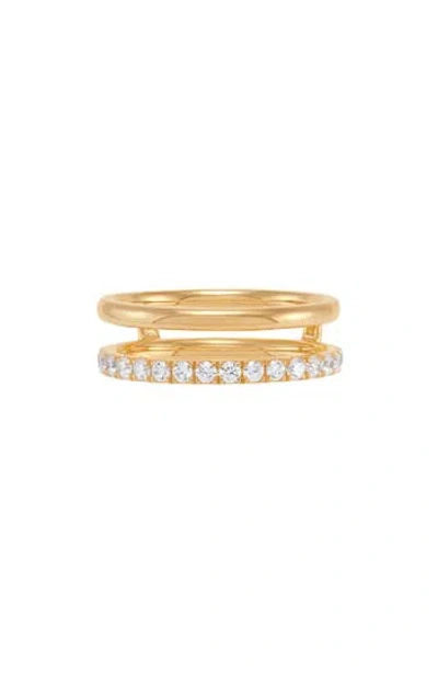 Frankie & Zoe 14k Yellow Gold Lab Grown Diamond Double Band Ring