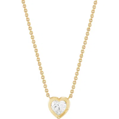 Frankie & Zoe 14k Yellow Gold Lab Grown Diamond Heart Pendant Necklace