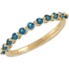 Frankie & Zoe 14k Yellow Gold London Blue Topaz Band Ring In Gold