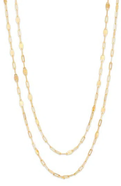Frankie & Zoe 14k Yellow Gold Mirror Chain Layered Necklace