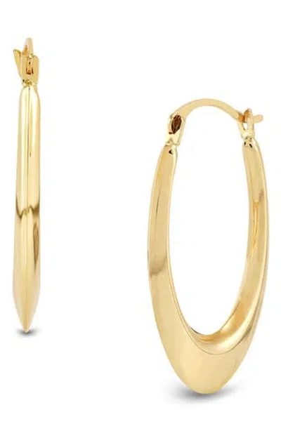Frankie & Zoe 14k Yellow Gold Oval Hoop Earrings