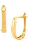Frankie & Zoe 14k Yellow Gold Oval Huggie Hoop Earrings In Gold