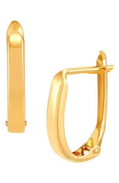 Frankie & Zoe 14k Yellow Gold Oval Huggie Hoop Earrings