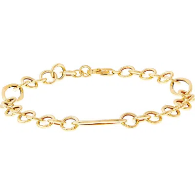 Frankie & Zoe 14k Yellow Gold Oval Station Chain Bracelet