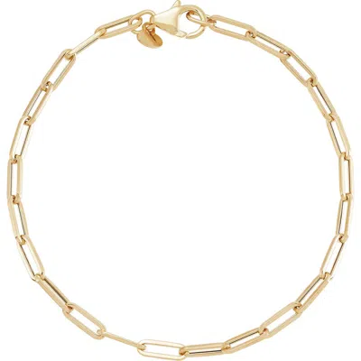 Frankie & Zoe 14k Yellow Gold Paper Clip Chain Bracelet