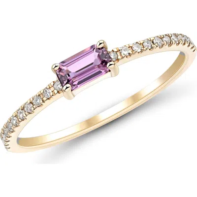 Frankie & Zoe 14k Yellow Gold Pink Sapphire & Diamond Ring