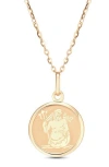 Frankie & Zoe 14k Yellow Gold Pisces Medallion Pendant Necklace In Gold