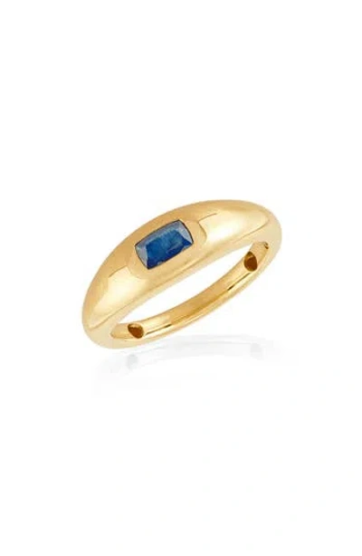 Frankie & Zoe 14k Yellow Gold Sapphire Dome Ring In Yellow Gold/sapphire
