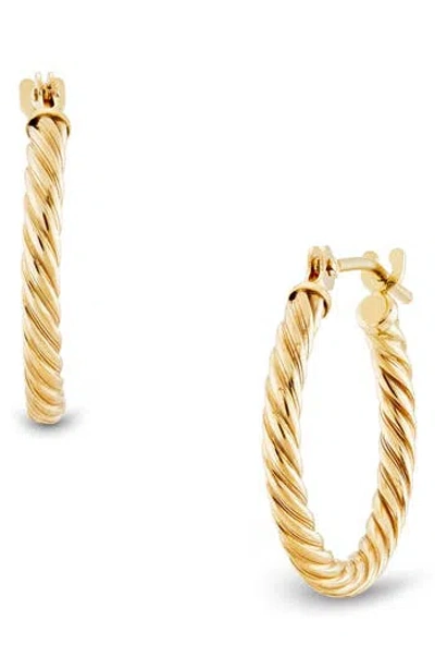 Frankie & Zoe 14k Yellow Gold Spiral Huggie Hoop Earrings
